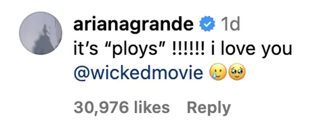 Ariana Grande de Wicked souligne une erreur de paroles « populaire » après que l'erreur soit devenue virale 4 Ariana Grande confirme les paroles correctes de