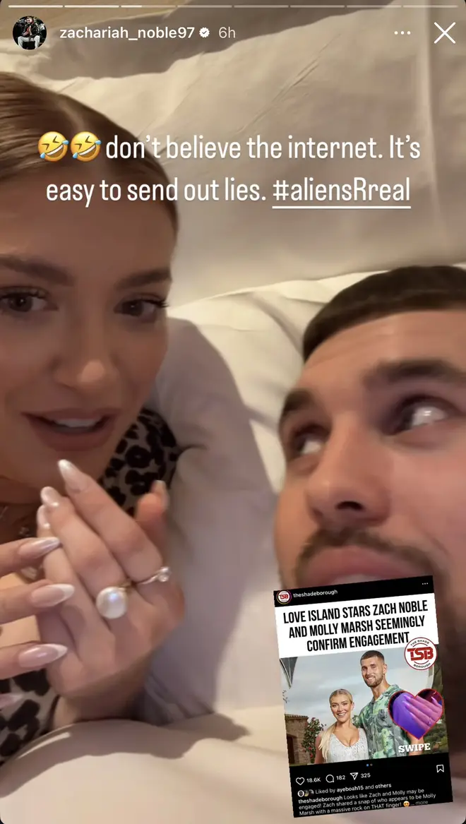 Molly Marsh et Zachariah Noble de Love Island révèlent la vérité sur leur message de fiançailles 4 Molly a dit :
