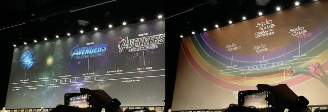 Le Squid Game La photo de Cinematic Universe est en fait une version modifiée d'un panneau Marvel